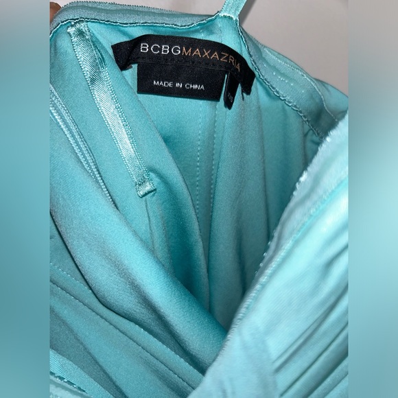 100% silk dress BCBG Max Azria xxsmall BCBG Teal Prom/Gown Dress - Picture 3 of 6